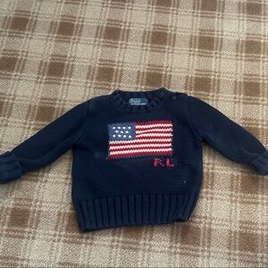Ralph Lauren Dark Blue Knit with Flag Design